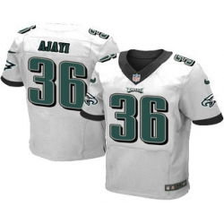 Mens Philadelphia Eagles  36 Jay Ajayi White Road Stitched NFL Nike Elite Jersey