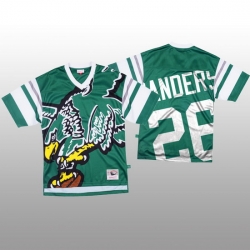 NFL Philadelphia Eagles 26 Miles Sanders Green Men Mitchell  26 Nell Big Face Fashion Limited NFL Jersey