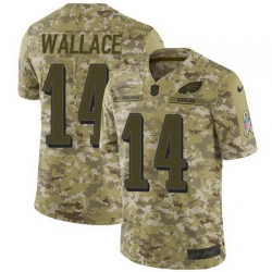 Nike Eagles #14 Mike Wallace Camo Mens Stitched NFL Limited 2018 Salute To Service Jersey