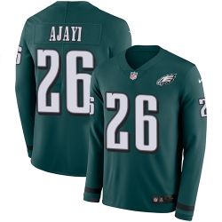 Nike Eagles #26 Jay Ajayi Midnight Green Team Color Men Stitched NFL Limited Therma Long Sleeve Jersey