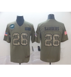 Nike Eagles 26 Miles Sanders 2019 Olive Camo Salute To Service Limited Jersey