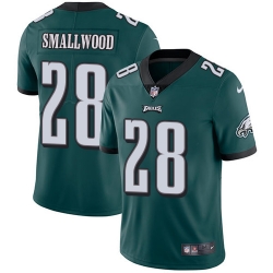 Nike Eagles #28 Wendell Smallwood Midnight Green Team Color Men Stitched NFL Vapor Untouchable Limited Jersey