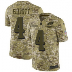 Nike Eagles #4 Jake Elliott Camo Mens Stitched NFL Limited 2018 Salute To Service Jersey