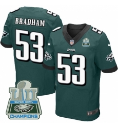 Nike Eagles #53 Nigel Bradham Green 2018 Super Bowl Champions Elite Jersey