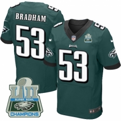 Nike Eagles #53 Nigel Bradham Green 2018 Super Bowl Champions Elite Jersey