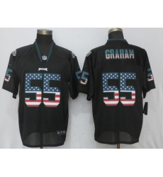 Nike Eagles #55 Brandon Graham Black USA Flag Elite Jersey