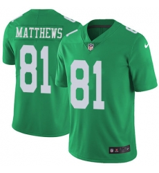 Nike Eagles #81 Jordan Matthews Green Mens Stitched NFL Limited Rush Jersey