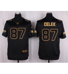 Nike Eagles #87 Brent Celek Black Mens Stitched NFL Elite Pro Line Gold Collection Jersey