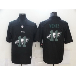 Nike Philadelphia Eagles 11 Carson Wentz Black Shadow Logo Limited Jersey