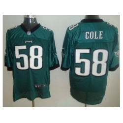 Nike Philadelphia Eagles 58 Trent Cole Green Elite NFL Jersey