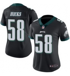 Nike Eagles #58 Jordan Hicks Black Womens Stitched NFL Limited Rush Jersey