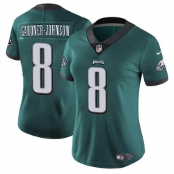 Women Philadelphia Eagles 8 Chauncey Gardner Johnson Green Vapor Untouchable Limited Stitched Football Jersey