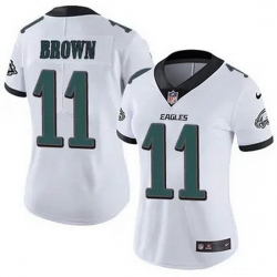 Women Philadelphia Eagles A.J. Brown #11 White F U S E Stitched NFL Jersey