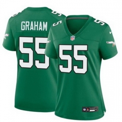 Women Philadelphia Eagles Brandon Graham #55 Green Vapor Limited Stitched NFL Jersey