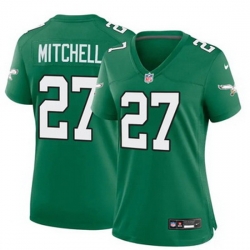 Women Philadelphia Eagles Quinyon Mitchell #27 Green Vapor Untouchable Stitched NFL Jersey