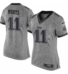 Womens Nike Philadelphia Eagles 11 Carson Wentz Limited Gray Gridiron NFL Jersey