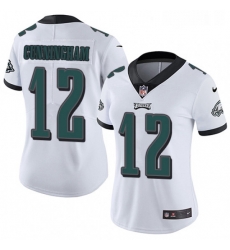 Womens Nike Philadelphia Eagles 12 Randall Cunningham White Vapor Untouchable Limited Player NFL Jersey