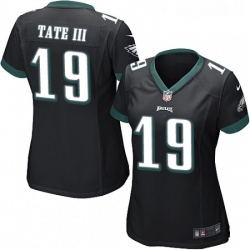 Womens Nike Philadelphia Eagles 19 Golden Tate III Game Black Alternate NFL Jerse