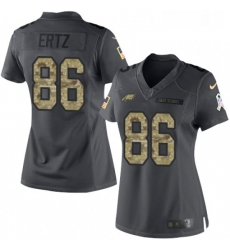 Womens Nike Philadelphia Eagles 86 Zach Ertz Limited Black 2016 Salute to Service NFL Jersey