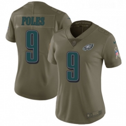 Womens Nike Philadelphia Eagles 9 Nick Foles Limited Olive 2017 Salute to Service NFL Jersey