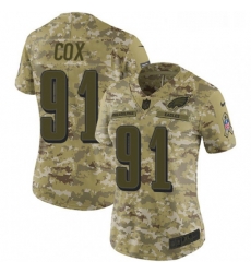 Womens Nike Philadelphia Eagles 91 Fletcher Cox Limited Camo 2018 Salute to Service NFL Jersey