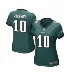 Womens Philadelphia Eagles 10 DeSean Jackson Game Midnight Green Team Color Football Jersey