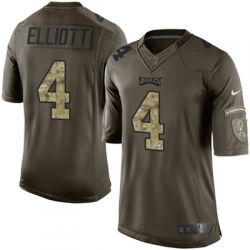 Youth Nike Eagles #4 Jake Elliott Green Stitched NFL Limited 2015 Salute to Service Jersey