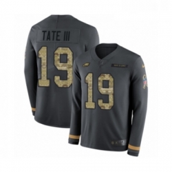 Youth Nike Philadelphia Eagles 19 Golden Tate III Limited Black Salute to Service Therma Long Sleeve NFL Jersey