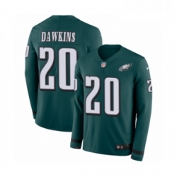 Youth Nike Philadelphia Eagles 20 Brian Dawkins Limited Green Therma Long Sleeve NFL Jersey