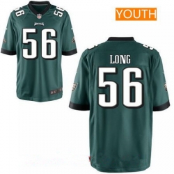 Youth Philadelphia Eagles #56 Chris Long Midnight Green Team Color Stitched NFL Nike Jersey