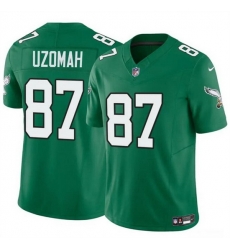 Youth Philadelphia Eagles 87 C J  Uzomah Green 2023 F U S E Vapor Untouchable Throwback Limited Stitched Football Jersey