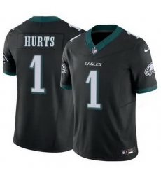 Youth Philadelphia Eagles Jalen Hurts 1 Black F U S E Stitched NFL Jersey