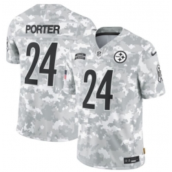 Men Pittsburgh Steelers #24 Joey Porter Jr. 2024 Arctic Camo Salute To Service Limited Stitched Football Jersey