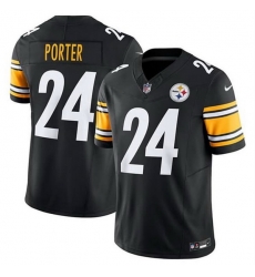 Men Pittsburgh Steelers  24 Joey Porter Jr  Black F U S E  Vapor Untouchable Limited Stitched Jersey