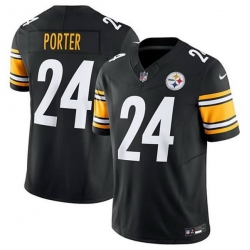 Men Pittsburgh Steelers  24 Joey Porter Jr  Black F U S E  Vapor Untouchable Limited Stitched Jersey
