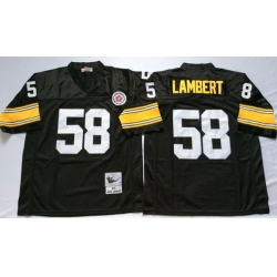 Men Pittsburgh Steelers 58 Jack Lambert Black M&N Throwback Jersey