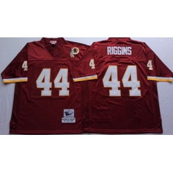 Men Redskins 44 John Riggins Red M&N Throwback Jersey