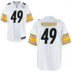 Men Steelers #49 Dwayne Woodruff White Game Stitched NFL Jersey