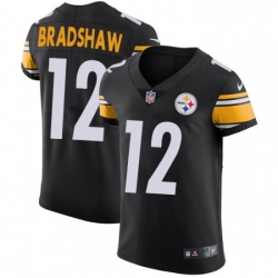 Mens Nike Pittsburgh Steelers 12 Terry Bradshaw Black Team Color Vapor Untouchable Elite Player NFL Jersey