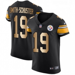 Mens Nike Pittsburgh Steelers 19 JuJu Smith Schuster Elite BlackGold Team Color NFL Jersey