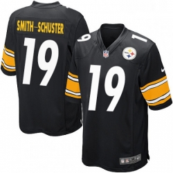 Mens Nike Pittsburgh Steelers 19 JuJu Smith Schuster Game Black Team Color NFL Jersey