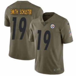 Mens Nike Pittsburgh Steelers 19 JuJu Smith Schuster Limited Olive 2017 Salute to Service NFL Jersey