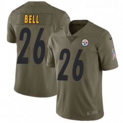 Mens Nike Pittsburgh Steelers 26 LeVeon Bell Limited Olive 2017 Salute to Service NFL Jersey