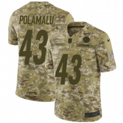 Mens Nike Pittsburgh Steelers 43 Troy Polamalu Limited Camo 2018 Salute to Service NFL Jersey