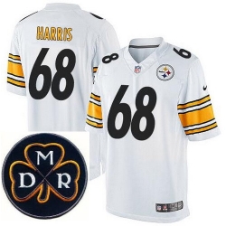 Men's Nike Pittsburgh Steelers #68 Ryan Harris Elite White NFL MDR Dan Rooney Patch Jersey