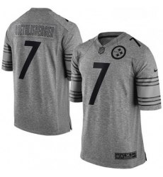 Mens Nike Pittsburgh Steelers 7 Ben Roethlisberger Limited Gray Gridiron NFL Jersey