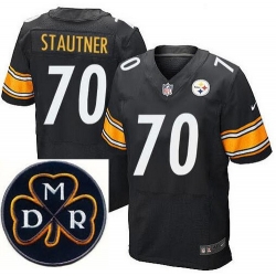 Men's Nike Pittsburgh Steelers #72 Cody Wallace Elite Black NFL MDR Dan Rooney Patch Jersey