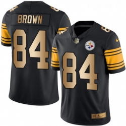 Mens Nike Pittsburgh Steelers 84 Antonio Brown Limited BlackGold Rush NFL Jersey