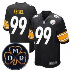 Men's Nike Pittsburgh Steelers #99 Brett Keisel Black Elite MDR Dan Rooney Patch Jerseys