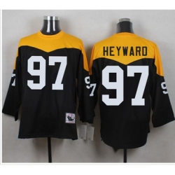 Mitchell And Ness 1967 Pittsburgh Steelers 97 Cameron Heyward Black Yelllow Throwback Men 27s Stitc